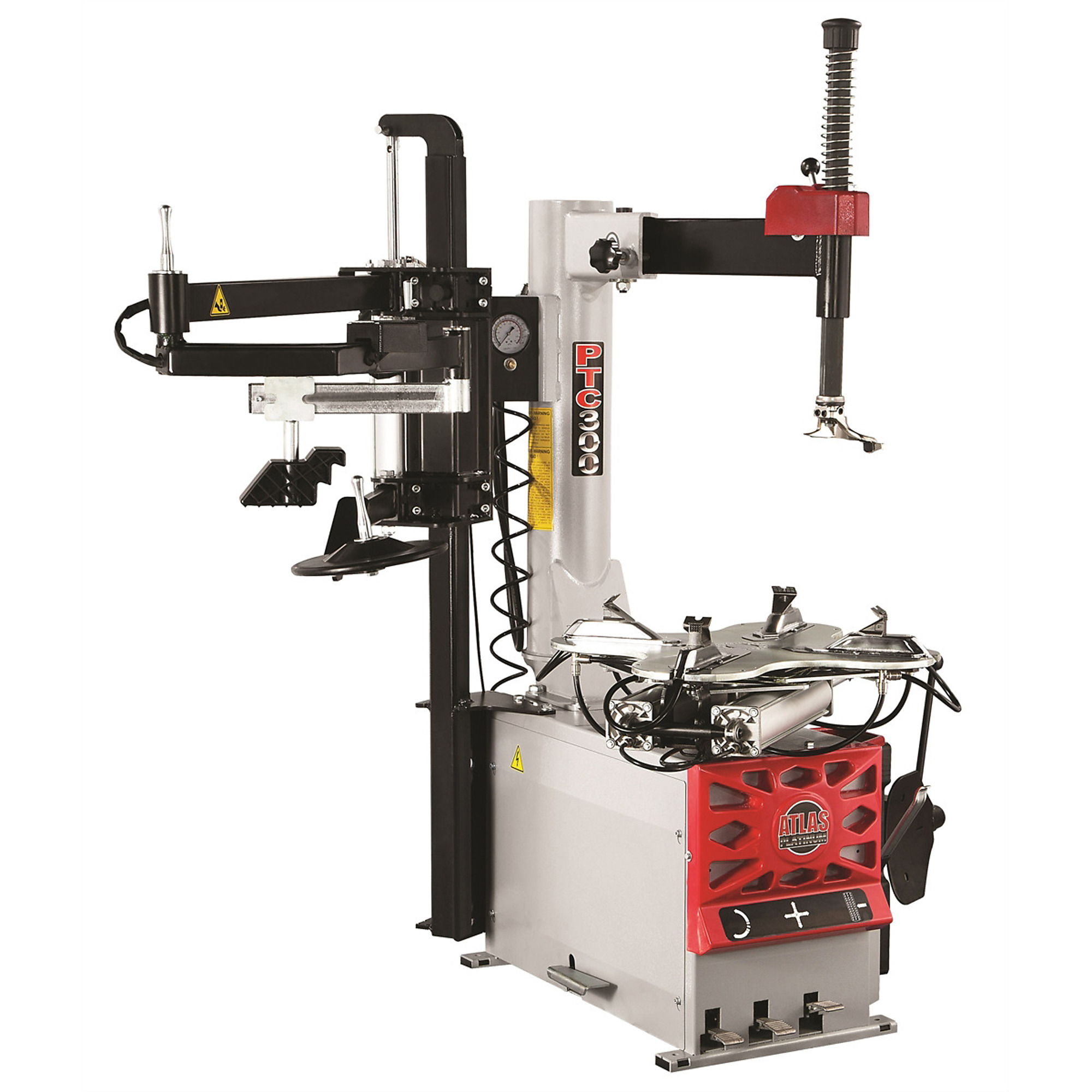 Atlas Automotive Equipment PTC300 Tire Changer, 26" Clamping, Assist Arm, High Torque 110V Turntable, Aluminum Bead Breaker, Air Jaws, Inflator Box, Built-In Beadblaster, Durable for High-Volume Use